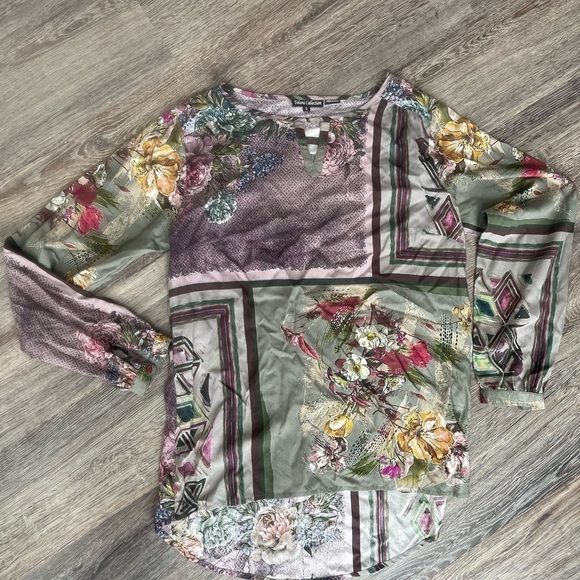 Tolani Collection | Patchwork Printed Tunic Blouse Artsy European - Picture 2 of 7